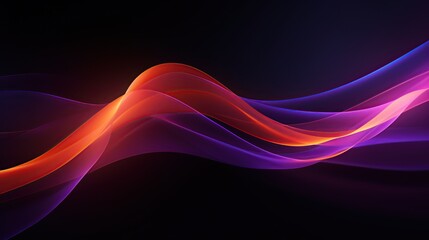 Fototapeta premium Abstract Purple and Orange Swirling Light on Black Background