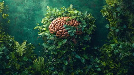 Obraz premium Lush Green Brain Entanglement in a Natural Setting