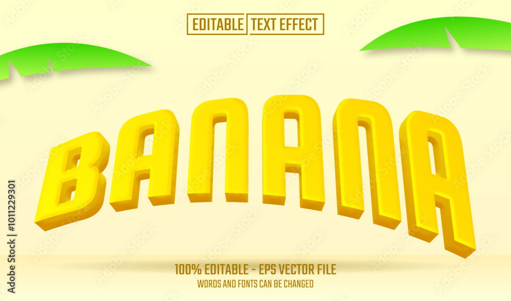 Canvas Prints banana editable text effect