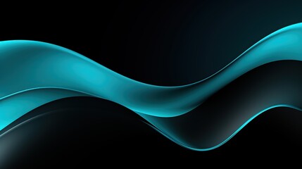 Fototapeta premium Abstract Blue Wave on Black Background, Modern Technology Design