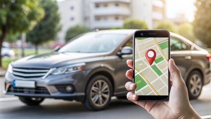 Car with GPS Tracker Sending Pulsing Signal for Location






