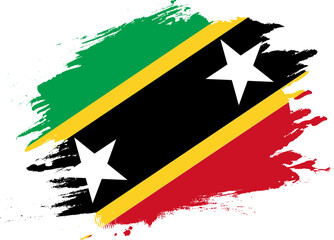 Grunge Brush On Flag Of SAINT KITTS & NEVIS
