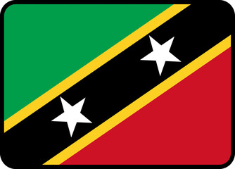 SAINT KITTS & NEVIS Flag Rounded Rectangle Icon