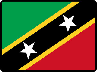 SAINT KITTS & NEVIS Flag Smooth rectangle icon