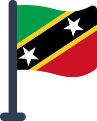 SAINT KITTS & NEVIS Flag Rounded