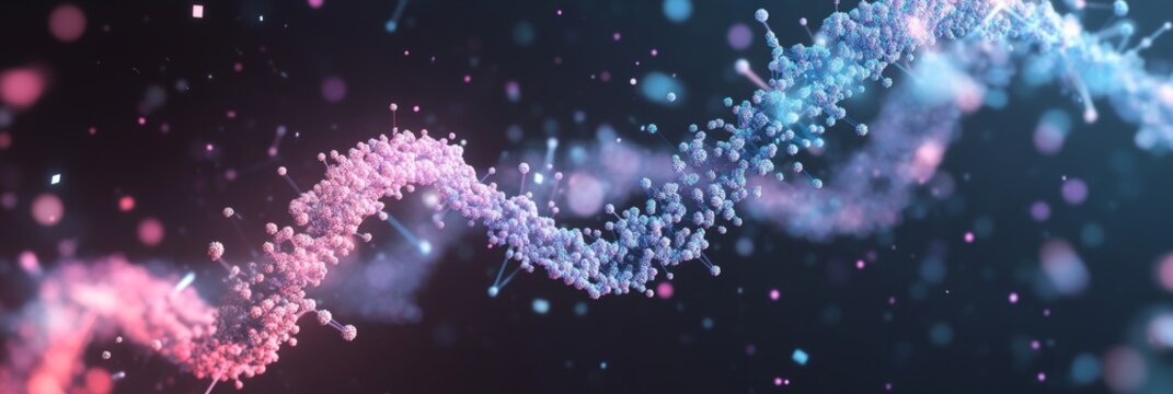 Soft pastel-colored abstract genetic data visualization