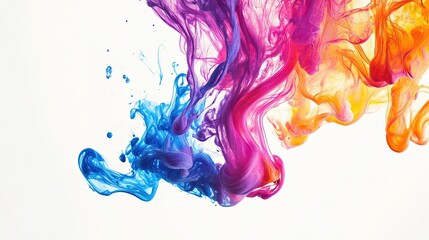 Fototapeta premium colorful paint splashes on white background