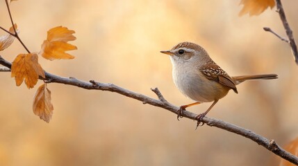 Fototapeta premium Cute bird perched on branch