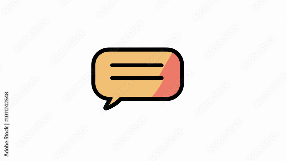 Poster trendy chat bubble icon vector for messaging and communication apps - minimalist thin line design in