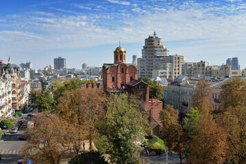 Golden Gate Monument in Kyiv, Ukraine, Aerial middle scale view, summer 2024
