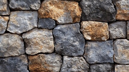Fototapeta premium Natural rustic stone wall featuring rough surface and rugged texture wallpaper