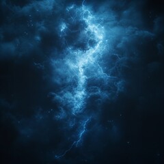Fototapeta premium Dramatic Blue Thunder and Lightning Energy with Electric Storm Effects