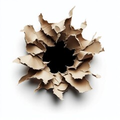 Torn paper on white background