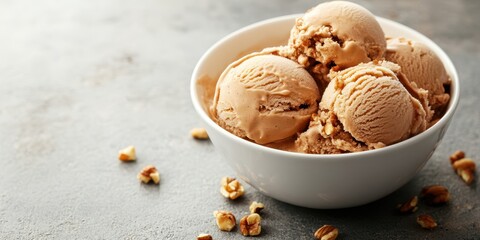 Delicious creamy ice cream scoops in a bowl, perfect for dessert lovers seeking a sweet treat on a warm day.