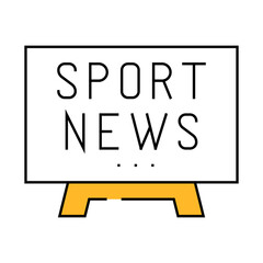 sport news tv line icon vector. sport news tv sign. isolated symbol illustration