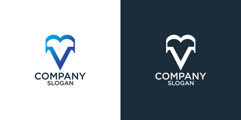 letter v abstract monogram logo design vector