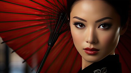 portrait of a person with a fan