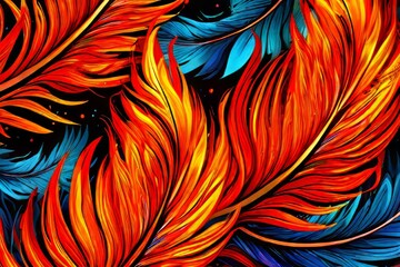 phoenix feathers a pattern of phoenix feathers with intricate d