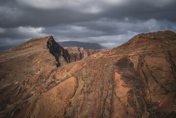Fototapeta premium Madeira’s Stormy Seas and Rugged Coastline 