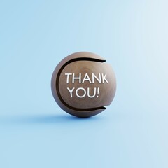 3D illustration A wooden tennis ball with the words 
