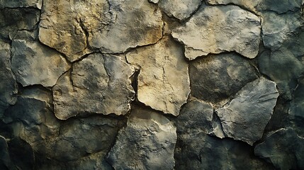 Fototapeta premium Rustic stone wall featuring rough textured surface and natural colors wallpaper