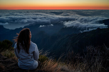 Madeira’s Sunset Panorama Over the Clouds
