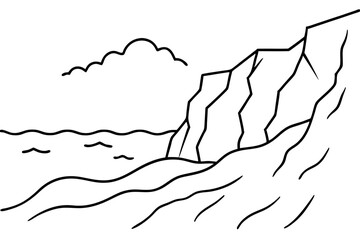 Breathtaking Vector Artwork Showcasing Steep Cliffs and the Power of the Ocean





