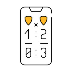 game score phone screen line icon vector. game score phone screen sign. isolated symbol illustration