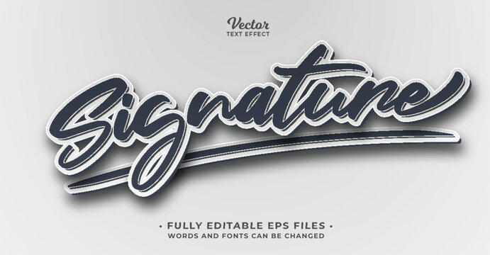 signature minimalist white and black text effect editable eps cc