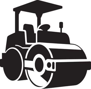 black road roller compacting asphalt clip art preview
