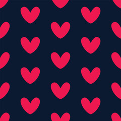 simple seamless pattern, heart repeating pattern on dark background