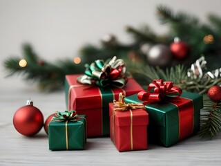 christmas tree with gift boxes