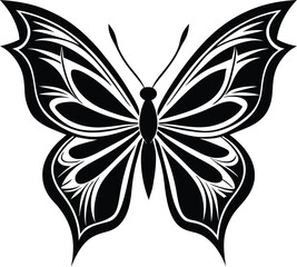 Butterfly silhouette logo design vector. Butterfly logo template illustration