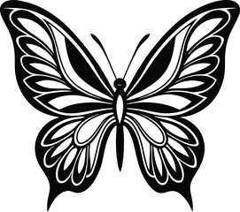 Butterfly silhouette logo design vector. Butterfly logo template illustration