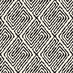 Vector geometric seamless pattern with striped rhombuses resembling a labyrinth