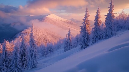 Carpathian Mountains in winter
