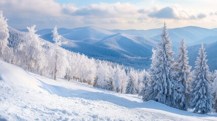 Obraz premium Snowy mountains in Ukraine