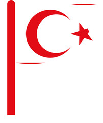 Obraz premium Northern Cyprus flag crisp flown