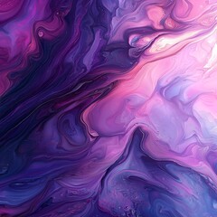 Obraz premium Vibrant Abstract Pattern with Liquid-Like Swirls in Purples and Pinks