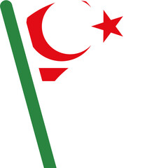 Obraz premium Northern Cyprus flag free flown icon