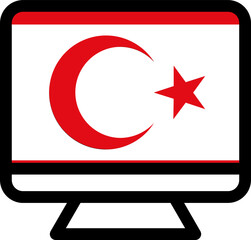 Northern Cyprus flag icon on monitor