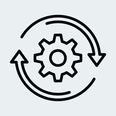 Optimizing setting or optimization setting line icon