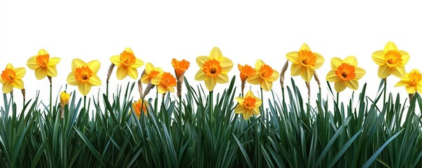 Daffodils Blooming in Spring