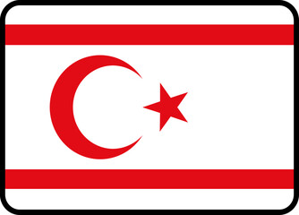 Obraz premium Northern Cyprus flag rounded rectangle icon