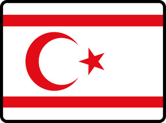 Northern Cyprus flag smooth rectangle icon