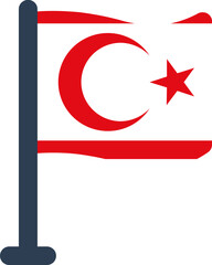 Northern Cyprus flag rounded