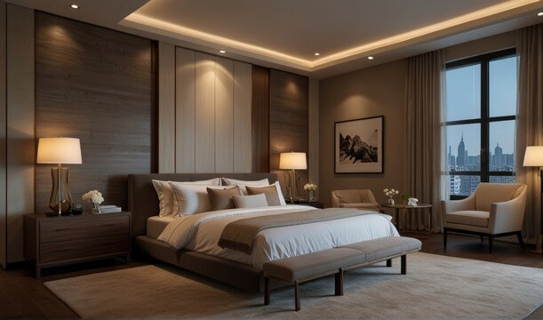 Luxury interior idea of a bedroom