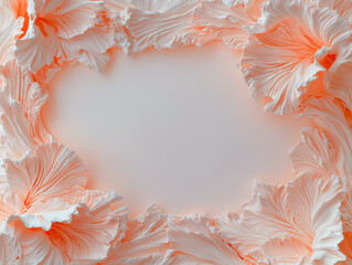 Detailed Artistic Floral Frame with Sculpted Petals for Invitation Cards