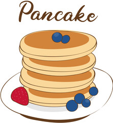 브런치, 샌드위치, 우유,소시지,크로와상, 계란프라이, 커피, 팬케익