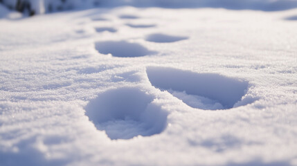 Obraz premium Footprints in deep snow